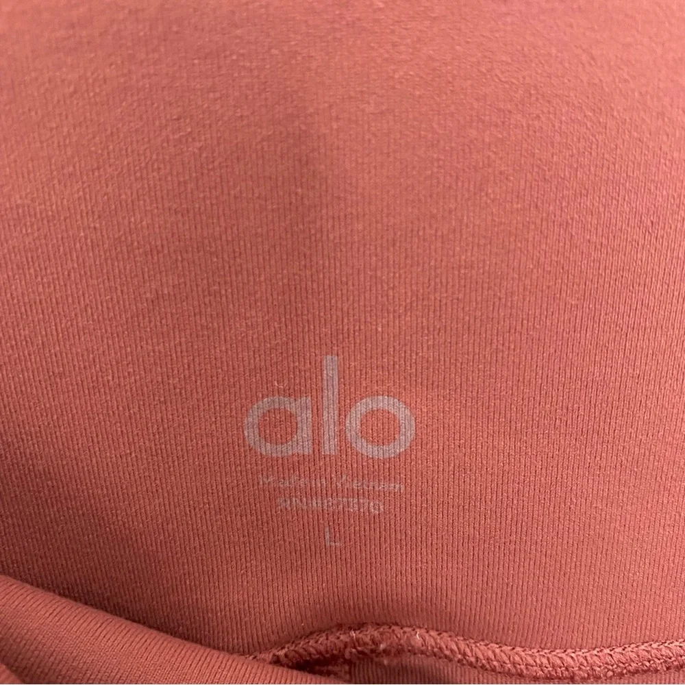 ALO Yoga Leggings Womens L High Waist Interlace Mesh Rosewood Athletic Pants - Picture 5 of 9